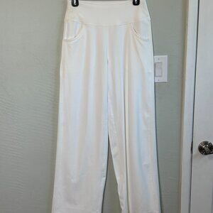 2 for 30! Promover White Wide Leg Yoga Pants High Waisted Pockets Size S